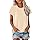 Blusas De Mujer Elegantes Manga Corta Basicas Verano Blusas Algodon Tallas Grandes Básica Ropa Mujer Verano 2025 Camisetas Cuello Redondo Vestir Elegantes T Shirts Ofertas Flash del Dia(Beige,XL)