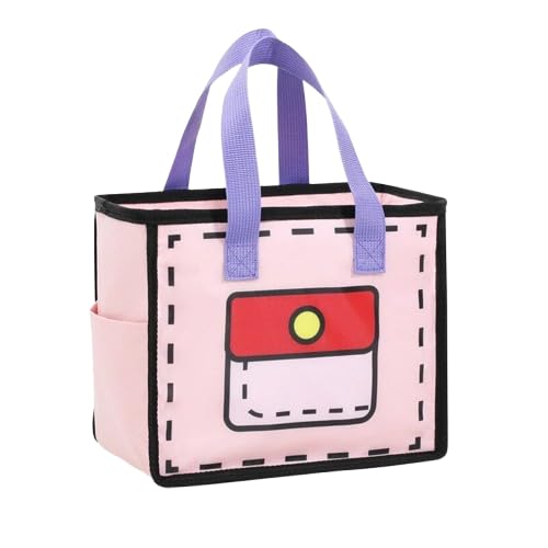 Insulated Lunch Box Bag Cartoon Bento Bag Lunch Bag for Office Workers Portable. (Pink)