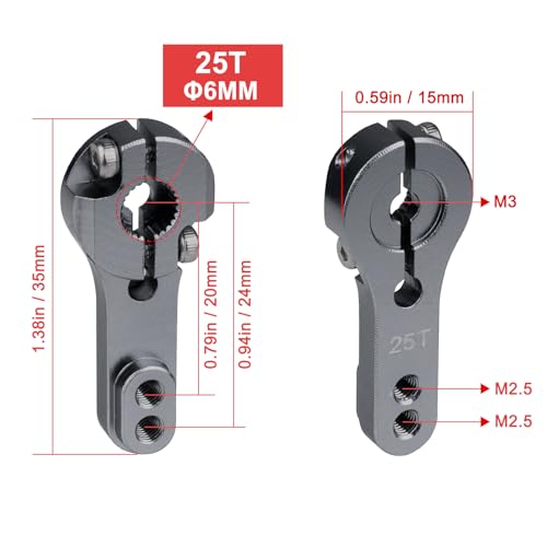 Hobbypark 5-Pack M3 25T Aluminum Metal Servo Horn for Futaba Savox Xcore HL HSP HD Servo Motors by Hobbypark - Image 2