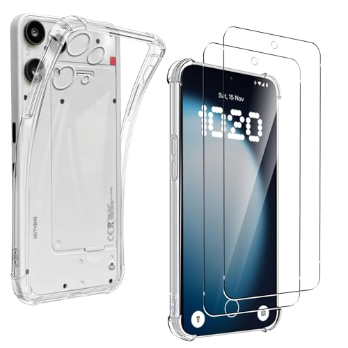 Coque Nothing Phone 3a Lite transparente contre les chutes et rayures avec 2 verres trempés