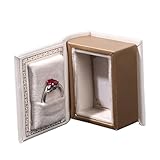 de anillos para propuesta de matrimonio, almacenamiento en forma de libro para joyas, de anillos de boda con cierre magnético | regalo para mujeres hombres viajes compromiso boda cumpleaños