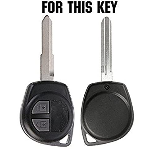 Image of vSHARK Silicone Car Key Cover for Maruti Suzuki S-Presso /Swift DZire /SX4 /DZire /Ignis /Alto /VitaraBrezza /Celerio /Ertiga /Ciaz /SCross /Baleno /Ritz 2 Button Embossed Crush Black(Pack of 2)