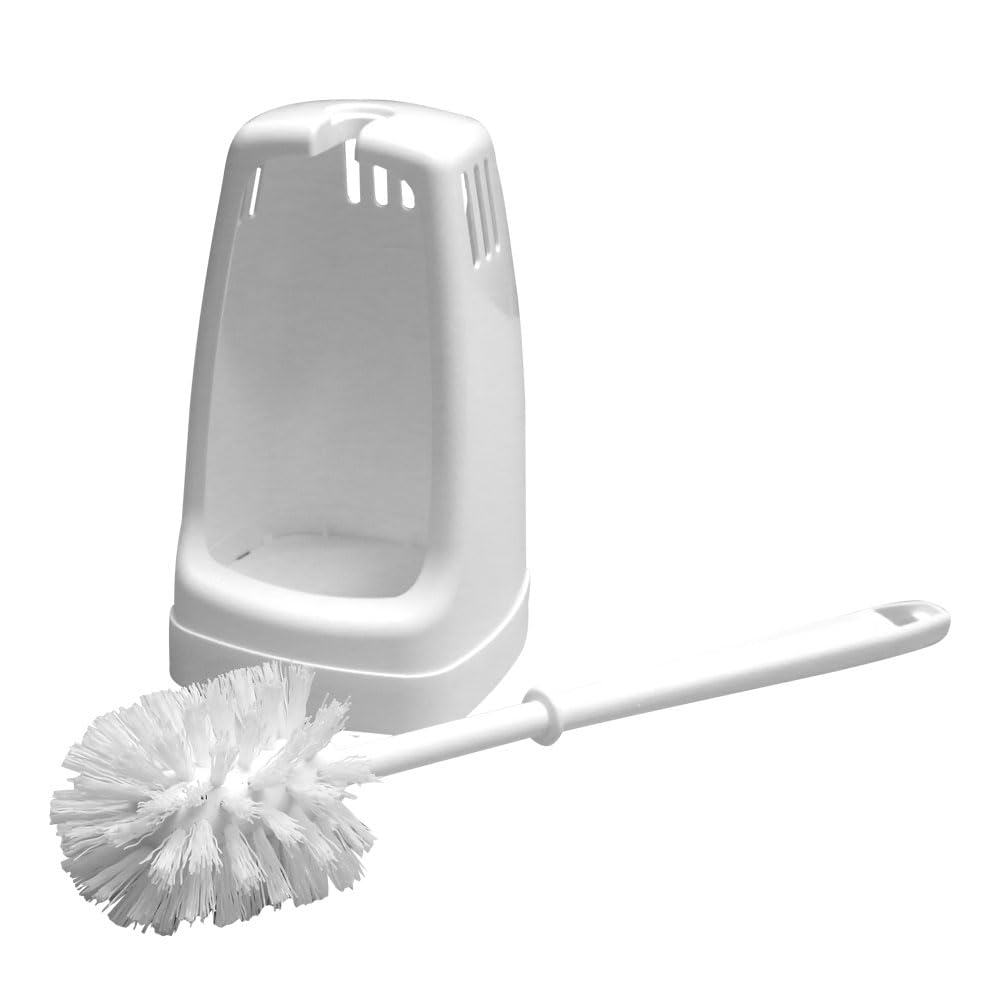 5 Stück, WC-Garnitur, FRANZ MENSCH, 36,5 x 11,5cm, weiß, Kunststoff, robust | WC Bürste, Klobürste, toilet brush set, Waschraum, Hotel, Gastronomie, Reinigung, Sanitärbereich, Hygienestation