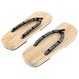 Garneck Zuecos Japoneses Tradicionales Kimono de Madera para Hombre Sandalias Planas Transpirables y Cómodas Japonés Auténtico