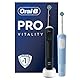 Oral-B Vitality Pro Elektrische Zahnbürste, Electric Toothbrush, Doppelpack mit 2 Aufsteckbürsten, 3 Putzmodi für Zahnpflege, Designed by Braun, blau, schwarz