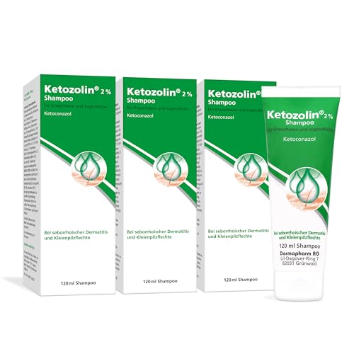 Ketozolin 2% Shampoo gegen Schuppen und Hautpilz 120ml (3er Pack)