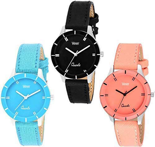 Veer Analog Watches Combo Look Like Preety for Girls and Women Pack of - 3(multicolur) (B083LZBG1C) Amazon Price History, Amazon Price Tracker