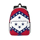 fscev arkansas - zaino con bandiera dello stato dell'arkansas, classico, per la scuola, per uomini e donne, multifunzione, 38,1 cm
