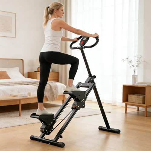 Foldable Stair Stepper for Home Gym, Adjustable Resistance Mini Stepper with Non-Slip Pedals, 300lb Capacity Quiet Climber Cardio Equipment，Compact Exercise Step Machine YYY