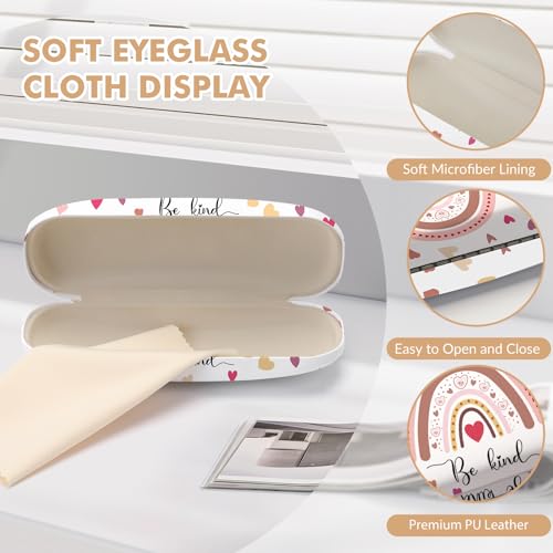 Image of Glasses Case Hard Shell,Portable Protective Eyeglasses Case, Eyeglass Holder Box with Cleaning Cloth, for men women