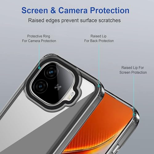 Image of amazon basics Back Case Cover for iQOO Neo 10R | Compatible for iQOO Neo 10R Back Cover | Case Cover with Camera Protection | (TPU + PC | Translucent Black)