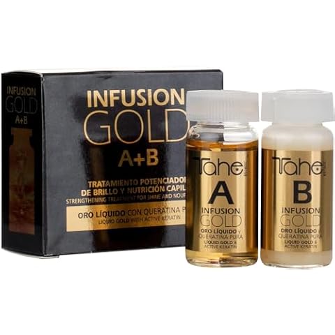Tahe Infusion Gold Tratamiento Capilar Potenciador de Brillo y Nutrición con Oro Líquido y Queratina Pura, 2 x 10 ml Cover