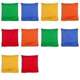 Cornhole Säckchen, 10 Stück 8 x 8cm Sitzsäcke Werfen Bunte Sandsäckchen Wurfsäckchen für Cornhole Spiel Outdoor, Cornhole Tasche Bohnensäckchen Bean Bag Wurfspiel für Erwachsene & Jugendliche ab 14