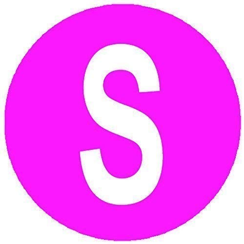 Pack of 100 Size Stickers/Sticky Labels - Suitable for Clothes/Garment Packaging (S - Pink)