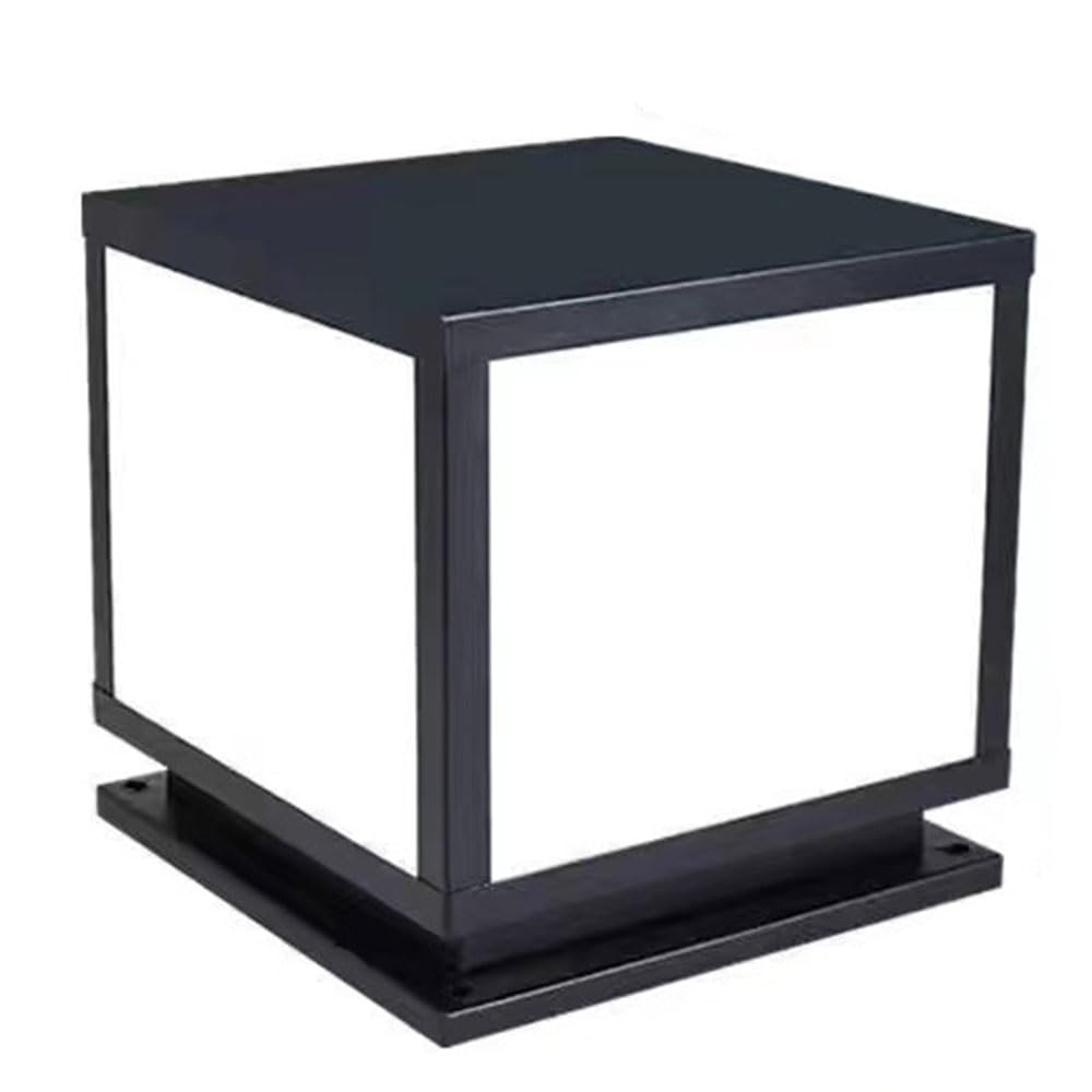 KUEYANB Black Deck Post Cap Light Waterproof Courtyard Driveway Column Lamp for Garden Fence Exterior Lamp Post Lantern Head for Porch Villa Gate Wet Location Rated E26 Base Hardwired Light Fixture