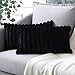Soleebee Juego de 2 fundas de cojín de terciopelo de felpa suave de pelo artificial decorativo, para sofá, dormitorio, casa, coche, decoración (30 x 50 cm, negro)
