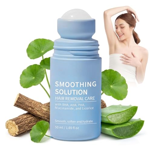 Image of Razor Bump Smoothing Solution Ingrown Hair Reduction with BHA AHA - High Roller Ingrown Tonic for Underarms Abdomen - Ingrown Hair Serum for Men & Women - Roller Ball Applicator for Tend Skin
