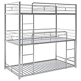 n/a Litera Triple de tamaño Doble con Estructura de Metal, Plateada, Duradera, Muebles for el hogar, Mano de Obra Fina