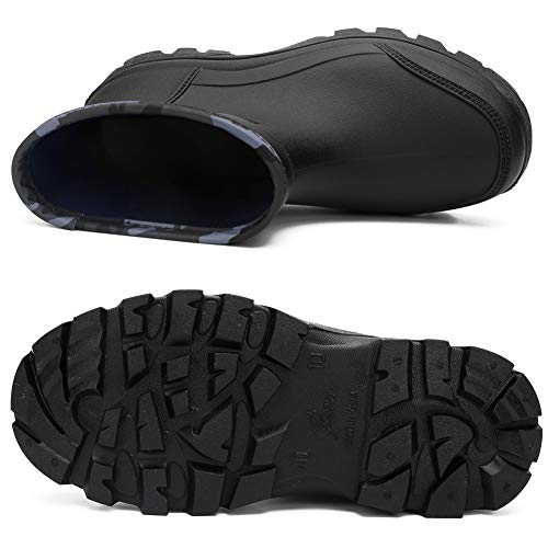 Enelauge SHBX-NX-061-BLACK-43 Men'S Waterproof Rain Short Boots Shoes Pvc Nonslip Rubber Rain Footwear Black 43-280Mm-10.5Us thumb #4