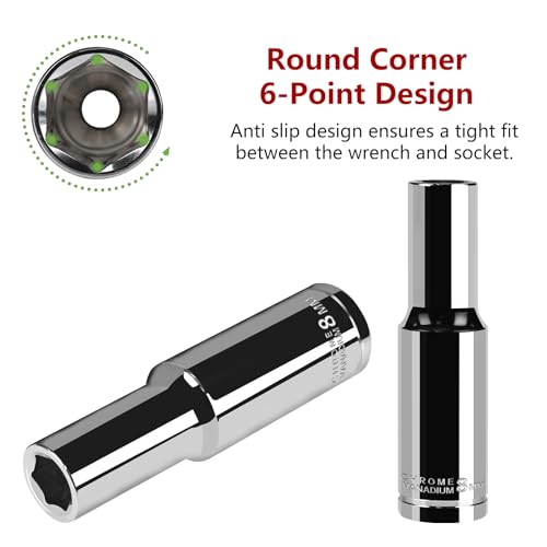 Image of 3 /8 inch Drive Deep Socket,8mm Metric Socket 6-Point,CRV