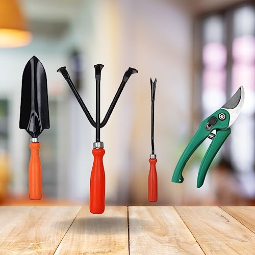 Varshney Gardening Hand Tools Set – 4 Pcs Gardening Tools for Home Gardening | Durable Plant Kit | Farming Tools (Weeder, Trowel, Cultivator,Flower Cutter Manual)