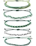 Mezcla Vida Bohemian Starfish Coin Charm Silver Zinc Beaded Waterproof Rope Surfing Bracelets Sets F