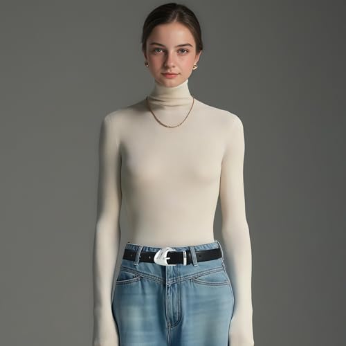 Women Belt for Jeans Dress Pants Gold Buckle Ladies Fashion Faux Leather Waist Belt