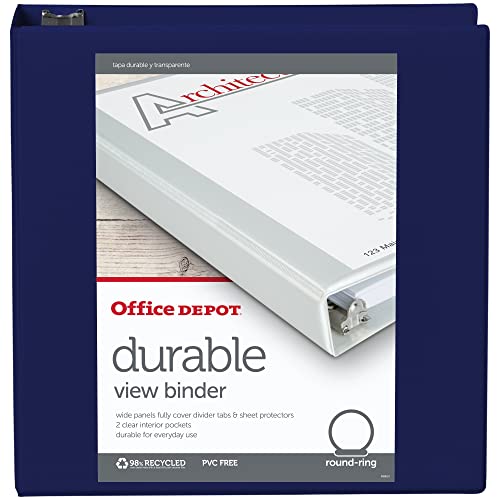 Officemax Durable View Binders With Round Ring 2", Blue #TOP1