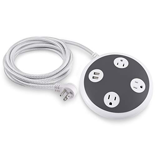 Surge Protector Power Strip with USB Charger, 3 Outlets, 2 USB Ports, 2.4A