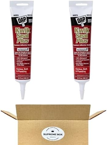 SUPREME BOXDAP 18526 White Kwik Seal Plus™ Kitchen & Bath Adhesive Caulk - Pack of 2