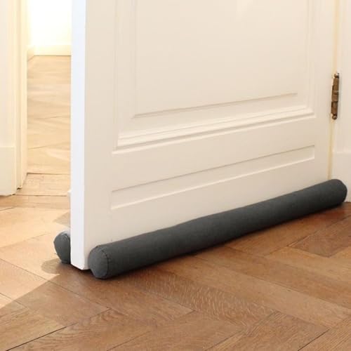Rori Boudin de Porte Double 70 cm - Protection Contre la Traction et le Bruit - Joint de Bas de Porte Gris - Rond - Différentes