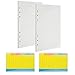 SUNSHINETEK 2 confezioni A5 Ricaricato di carta a righe A5 Ricariche A5 Inserti 6 fori 90 fogli / 180 pagine Notebook Inserti e 2 fogli Indice Nota adesiva 6 Note divisore al neon