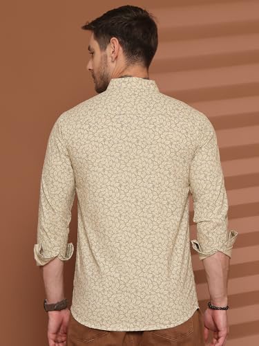 Image of Majestic Man Printed Pure Cotton Slim Fit Casual Shirt