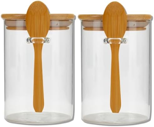 WEANGCW Glass jars with airtight lid Airtight Lids of 2,20fl oz glass jars with airtight lid、Can store sugar, coffee, condiments, pepper, flour, spicesStorage