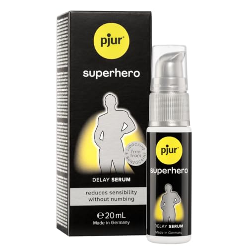 pjur superhero Delay serum - Gel retardant pour homme - Réduit la sensibilité du pénis, sans anesthésier (20ml)