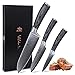 Wakoli Edis 3er Damastmesser-Set mit Klingenlängen von 8,50cm bis 17cm extrem scharf aus 67 Lagen I Scharfes Profi Küchenmesser Set aus echtem japanischen Damaststahl mit Pakkaholz Griffen & Holzbox