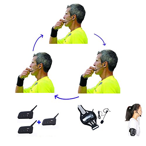 Referee Headset 3PCS Professional V6 V4 Full Duplex Two-Way Referee Headset Football Wireless headsets Wireless Football headsets Headset Football Referee Communication - Thumbnail 3