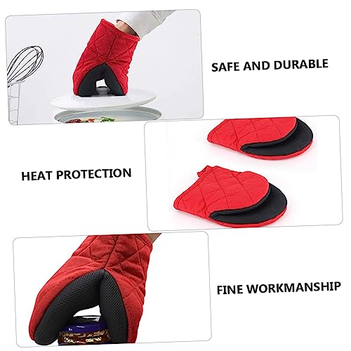 Mitaines de cuisine compactes au design de clip de support de plaque rouge