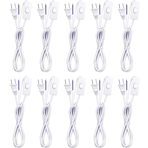 10 Packs Lamp Cord with Plug and Switch Lamp Cord Set Lamp Switch Cord