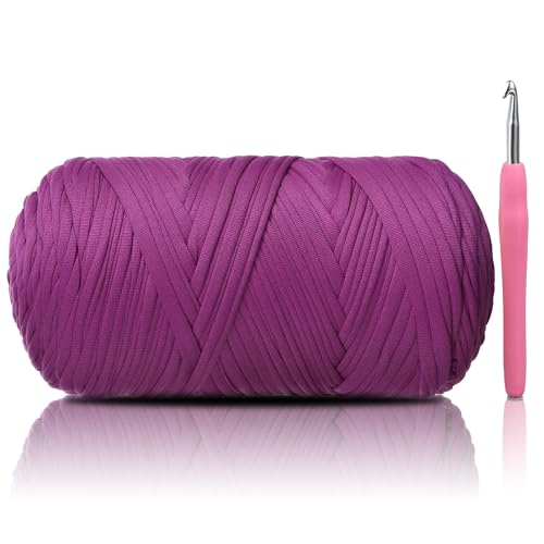 T-Shirt Yarn 400g Dark Fuchsia for Crocheting Bags & Decor