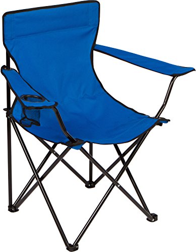 Trademark Innovations Folding Outdoor Beach Camp Chair, 18" L X 31" W X 32" H, Blue #TOP1