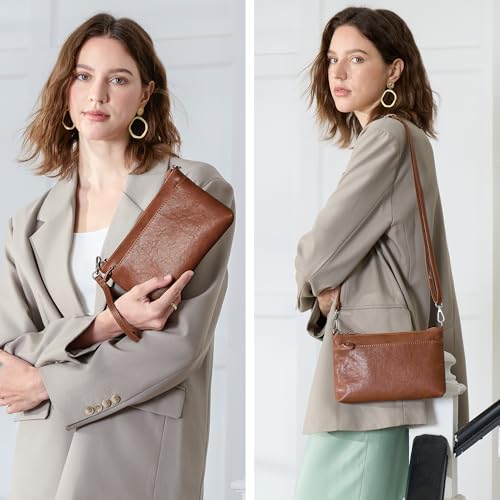 befen Genuine Leather Wristlet Clutch Wallet Purses with RFID Blocking, Small Crossbody Bags Shoulder Handbag for Women4