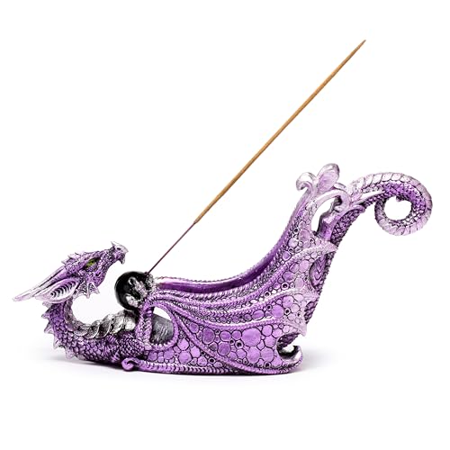 Porte-encens attrape-cendre dragon gothique orbe de cristal