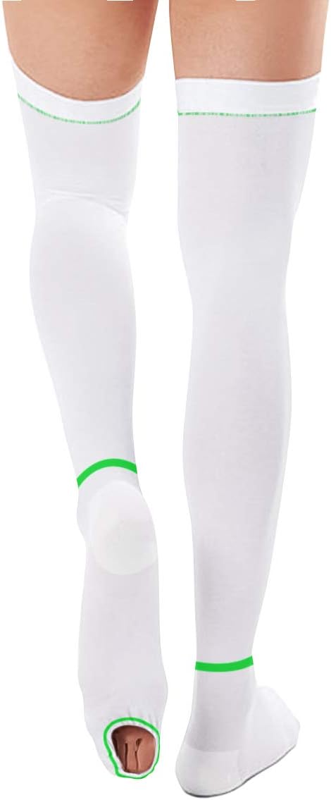 T.E.D. Anti Embolism Stockings Thigh High Knee High for Women Men, 15-20 mmHg Compression TED Hose with Inspect Toe Hole