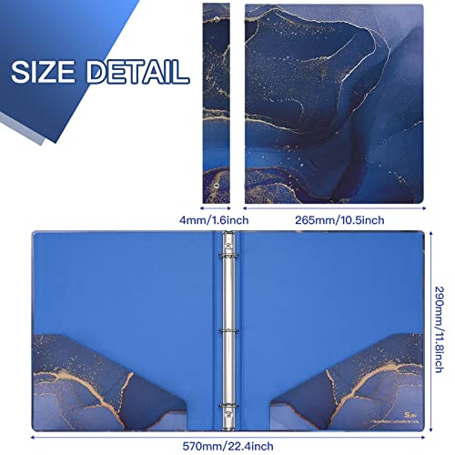 Suin 1-Inch 3 Ring-Binder With Pockets 1'' Round Ring Binders For School Holds Us Letter Size 8.5'' X 11'' 200 Sheets For Office/Home/Back To School/Campus, 2 Pack #TOP1