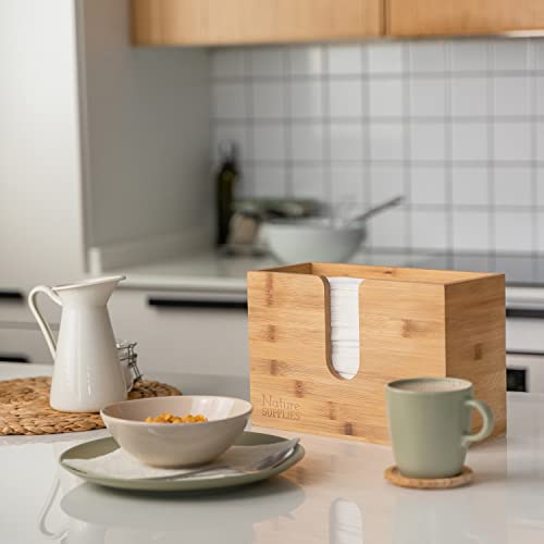 Bamboo Paper Towel Dispenser For Bathroom And Kitchen - Wall Mount And Countertop Multifold Paper Towel, C-Fold, Zfold, Tri Fold Hand Towel Holder Commercial #TOP6