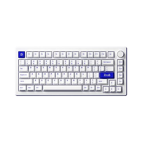 Image of Akko Mechanical Gaming Keyboard MOD 007B PC, 75% Layout Gasket Mounted White Wireless Keyboard Cherry Profile V3 Pro Piano Switch