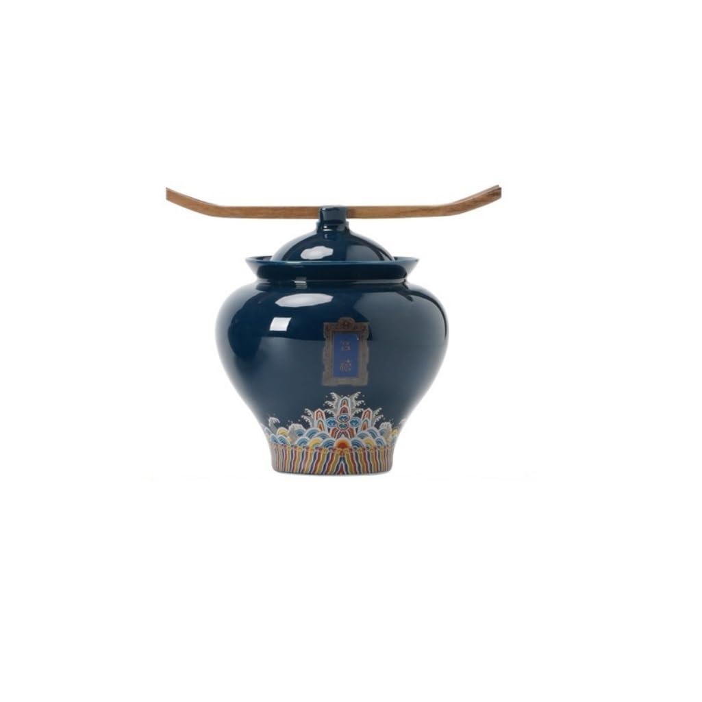 Gets Keramik-Teedose Vintage-Stil – 720 Ml, Blau, Mit Luftdichtem Deckel Für Tee, Kaffee, Gewürze