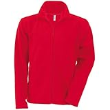 Kariban - Forro polar anti-bolas con cremallera completa Modelo Falco hombre caballero (Grande (L)/Rojo)
