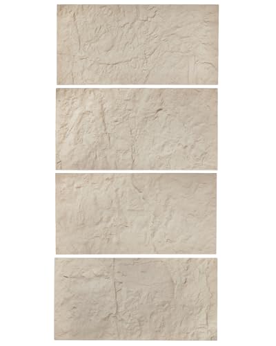 VEVOR Paneles de Pared 3D, Imitación de Piedra Natural de Poliuretano, con Cobertura de 2,97 m², para Techo, Dormitorio, Sala de Estar y Juegos, Color Amarillo Piedra, 4 uds, 1200 x 600 x 30 mm